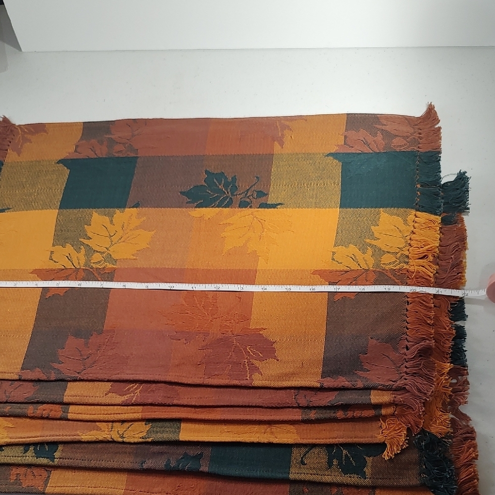 Vintage Orange and Green Plaid Table Linens - Picture 3 of 10